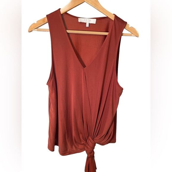 Astr the Label Sleeveless Burnt Orange Top with Tie - Picture 1 of 3